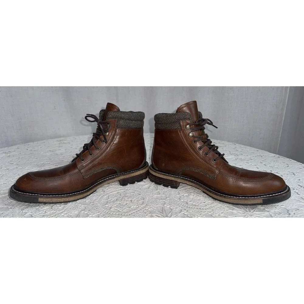 Woolrich WoodWright Men's Sz 8 Brown Leather Wool Lined Boots